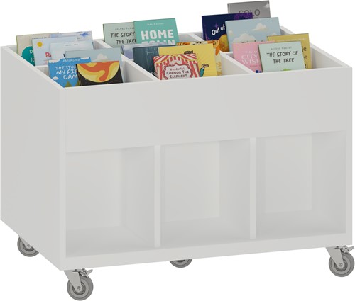 Foxis KDV prentenboekenbak - 6 vakken - B900 x D600 x H616 mm - wit-2