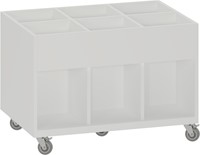 Foxis KDV prentenboekenbak - 6 vakken - B900 x D600 x H616 mm - wit