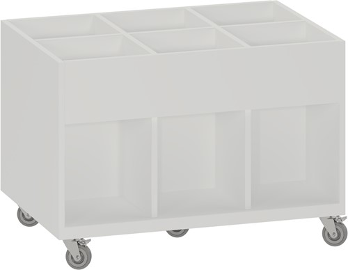 Foxis KDV prentenboekenbak - 6 vakken - B900 x D600 x H616 mm - wit