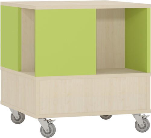 Foxis 22 kubuskast 1 niveau - B605 x D605 x H640 mm - ahorn-avocadogroen