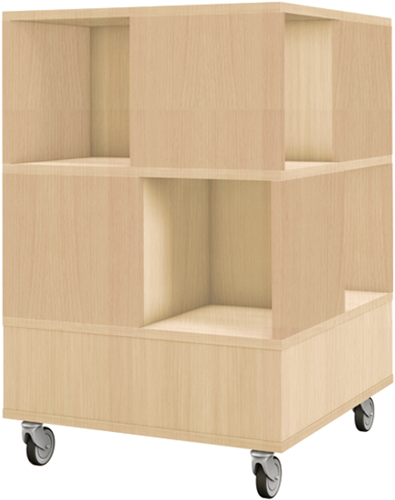 Foxis 22 kubuskast 2 niveaus - B605 x D605 x H980 mm - beuken