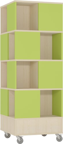 Foxis 22 base + 4 étages L605 x P605 x H1660 mm - érable-vert avocat