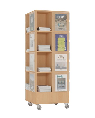 Foxis Tijdschriftentoren - B605 x D605 x H1660 mm - beuken