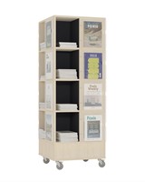 Foxis Tour à magazines avec panneaux intérieurs colorés L605 x P605 x H1660 mm - érable-gris anthracite
