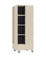 Foxis Tour à magazines avec panneaux intérieurs colorés L605 x P605 x H1660 mm - érable-gris anthracite-2