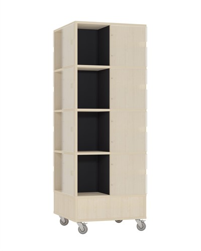 Foxis Tijdschriftentoren large met gekleurde binnenpanelen - B605 x D605 x H1660 mm - ahorn-antracietgrijs-2