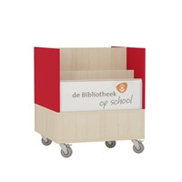Foxis browserkast smal dubbelzijdig - B600 x D600 x H700 mm - ahorn-rood