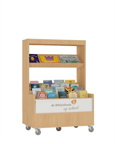 Foxis browser boekenkast enkelzijdig - B900 x D600 x H1340 mm - beuken