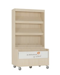 Foxis bibliothèque navigateur simple face L900 x P600 x H1660 mm - érable