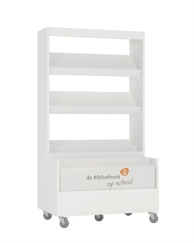 Foxis bibliothèque navigateur simple face L900 x P600 x H1660 mm - blanc-3
