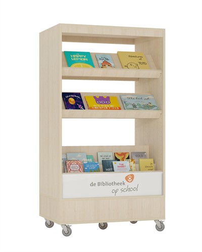 Foxis browser boekenkast dubbelzijdig - B900 x D600 x H1660 mm - ahorn