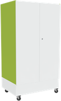 Foxis afsluitbare boekenkast dubbelzijdig - B900 x D600 x H1660 mm - wit-avocadogroen-2