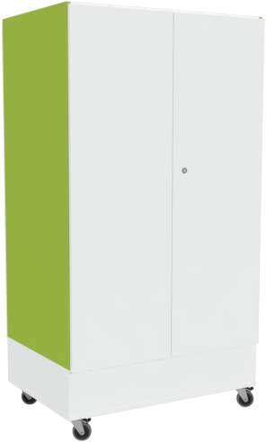 Foxis afsluitbare boekenkast dubbelzijdig - B900 x D600 x H1660 mm - wit-avocadogroen-2