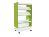 Foxis boekenkast dubbelzijdig - B900 x D600 x H1660 mm - wit-avocadogroen