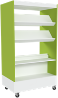 Foxis boekenkast dubbelzijdig - B900 x D600 x H1660 mm - wit-avocadogroen
