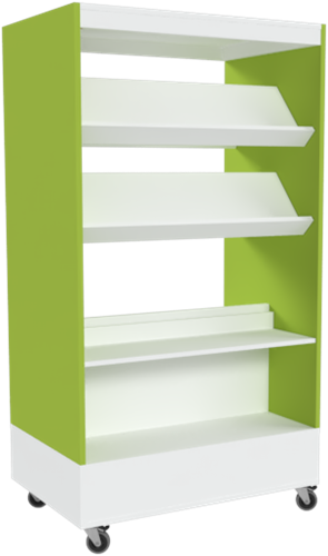 Foxis boekenkast dubbelzijdig - B900 x D600 x H1660 mm - wit-avocadogroen