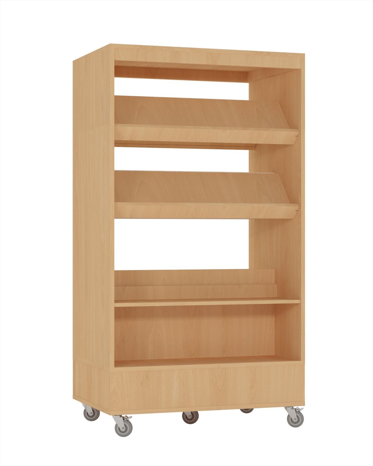 Foxis boekenkast dubbelzijdig - B900 x D600 x H1660 mm - beuken