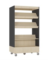 Foxis boekenkast dubbelzijdig - B900 x D600 x H1660 mm - ahorn-antracietgrijs