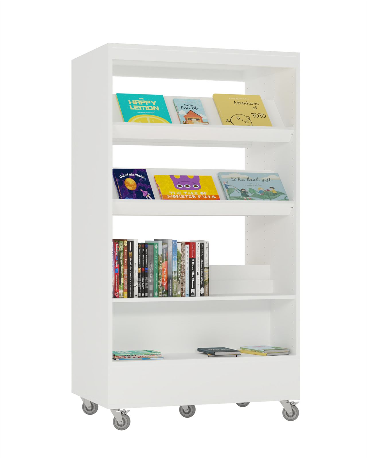 Foxis boekenkast dubbelzijdig - B900 x D600 x H1660 mm - wit-2