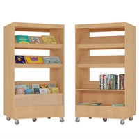 Foxis bibliothèque navigateur hybride double face L900 x P600 x H1660 mm - hêtre-3
