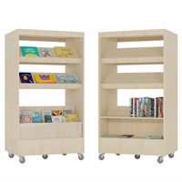 Foxis browser boekenkast hybride dubbelzijdig - B900 x D600 x H1660 mm - ahorn-3
