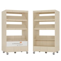 Foxis browser boekenkast hybride dubbelzijdig - B900 x D600 x H1660 mm - ahorn