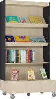 Bibliothèque simple face Foxis avec panneau arrière - L 900 x P 600 x H 1 660 mm - érable gris anthracite-2