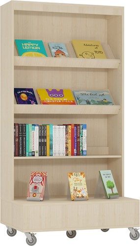 Bibliothèque simple face Foxis avec panneau arrière - L900 x P600 x H1660 mm - érable-2