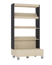 Foxis bibliothèque simple face mobile L900 x P600 x H1660 mm - érable-gris anthracite