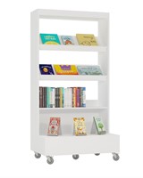Foxis bibliothèque simple face mobile L900 x P600 x H1660 mm - blanc-2