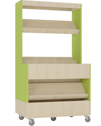 Foxis place de lire facile L900 x P600 x H1660 mm - érable-vert avocat