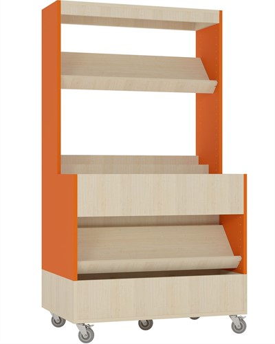 Foxis makkelijk lezen plein - B900 x D600 x H1660 mm - ahorn-oranje