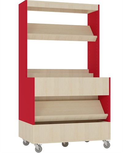 Foxis makkelijk lezen plein - B900 x D600 x H1660 mm - ahorn-rood