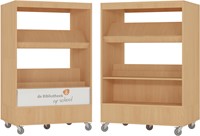 Foxis Junior browser boekenkast hybride dubbelzijdig - B900 x D600 x H1340 mm - beuken