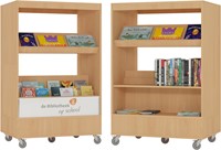 Foxis Junior browser boekenkast hybride dubbelzijdig - B900 x D600 x H1340 mm - beuken-2