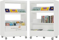 Foxis Junior browser boekenkast hybride dubbelzijdig - B900 x D600 x H1340 mm - wit-2
