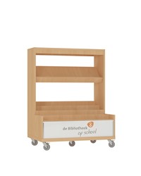 Foxis KDV browser boekenkast enkelzijdig - B900 x D600 x H1176 mm - beuken