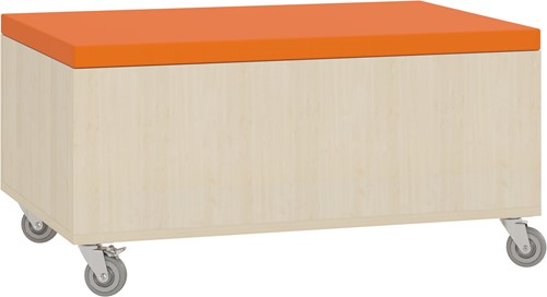 Pouf de rangement Foxis - L900 x P600 x H440 mm - érable orange