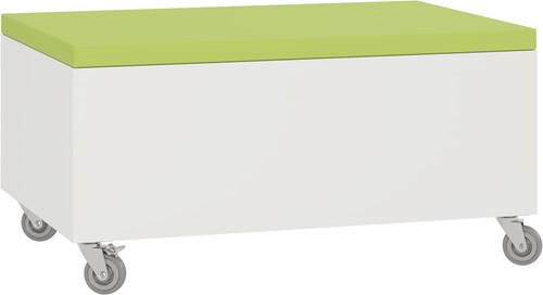 Foxis opbergpoef - B900 x D600 x H440 mm - wit-avocadogroen