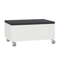 Foxis opbergpoef - B900 x D600 x H440 mm - wit-antracietgrijs