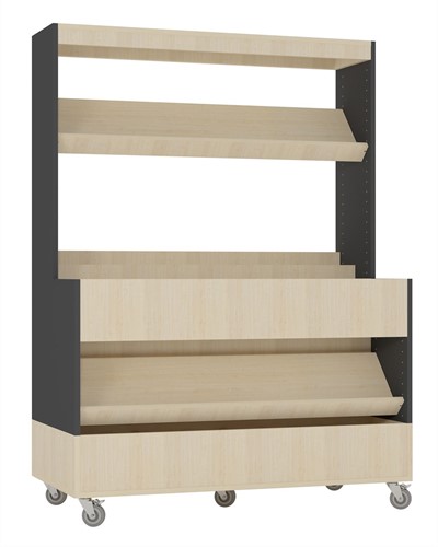 Foxis makkelijk lezen plein XL - B1200 x D600 x H1660 mm - ahorn-antracietgrijs