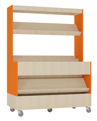 Foxis makkelijk lezen plein XL - B1200 x D600 x H1660 mm - ahorn-oranje