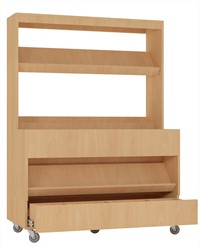 Foxis makkelijk lezen plein XL met lade - B1200 x D600 x H1660 mm - beuken