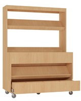 Foxis makkelijk lezen plein XL met lade - B1200 x D600 x H1660 mm - beuken