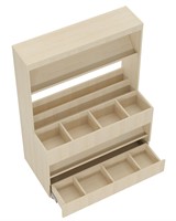 Foxis makkelijk lezen plein XL met lade - B1200 x D600 x H1660 mm - beuken-3