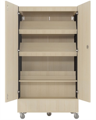 Foxis afsluitbare boekenkast dubbelzijdig - B900 x D600 x H1660 mm - ahorn-antracietgrijs-2