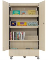 Foxis afsluitbare boekenkast dubbelzijdig - B900 x D600 x H1660 mm - ahorn-antracietgrijs-3
