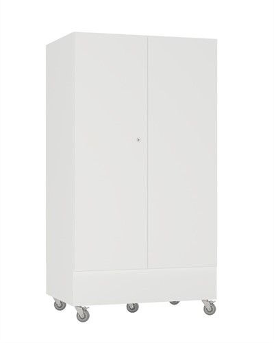 Foxis afsluitbare spellenkast enkelzijdig - B900 x D600 x H1660 mm - wit