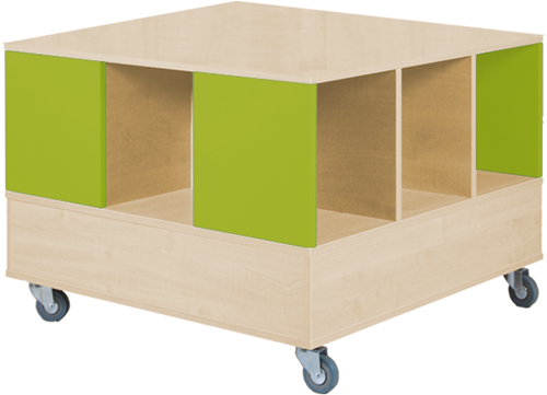 Foxis 33 kubuskast 1 niveau - B900 x D900 x H640 mm - ahorn-avocadogroen