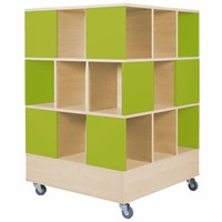 Foxis 33 kubuskast 3 niveaus - B900 x D900 x H1320 mm - ahorn-avocadogroen